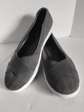 Comfortview NEW The Jazlyn Slip-On Sneaker 8WW Gray Denim